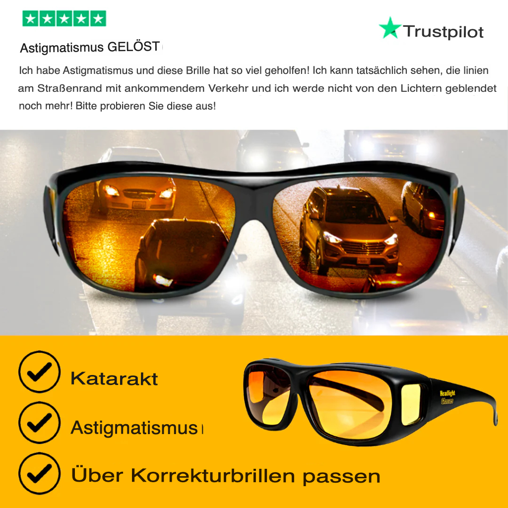 Scheinwerferbrille mit polarisierter LED-GlareCut-Technologie™ (passend für Brillenträger)