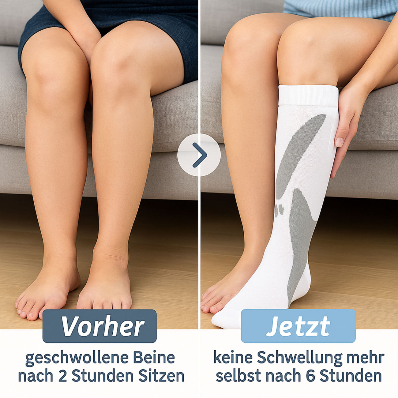 Kompressionsstrümpfe für Flüge, Alltag, schwere & schmerzende Beine