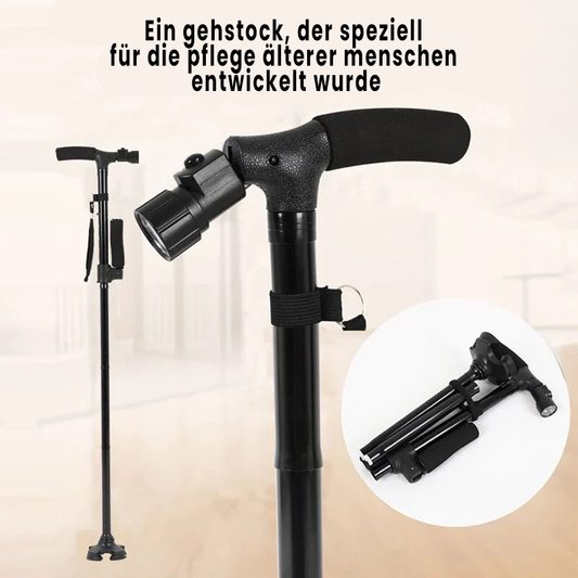 LumoSchritt™ | Faltbarer Gehstock mit LED-Licht